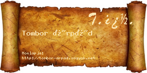 Tombor Árpád névjegykártya