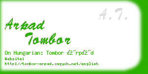 arpad tombor business card